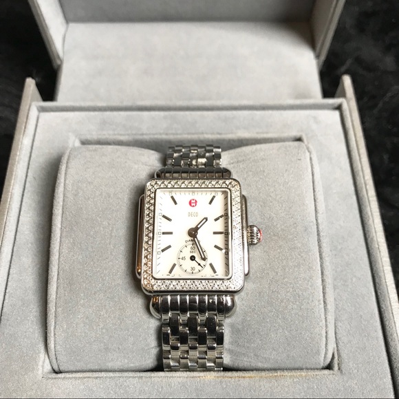 Michele 16mm Deco Diamond Watch
